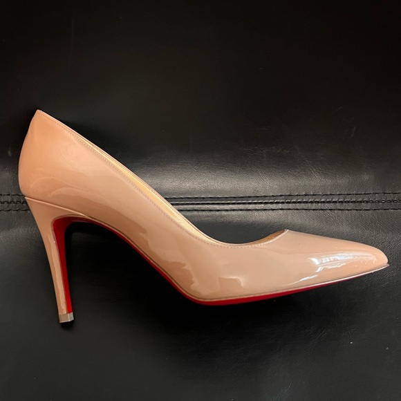 New in Box Christian Louboutin Pigalle 85 Nude Patent Pump - Picture 6 of 9